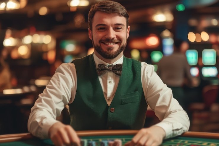 Pemain sedang menikmati sesi live casino blackjack di menutogel